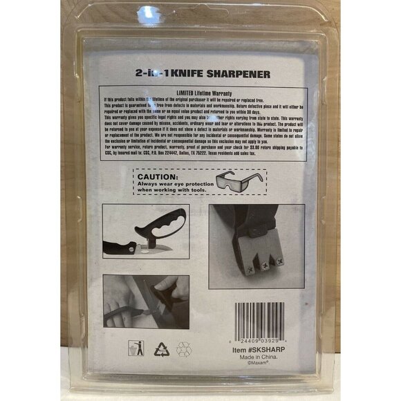 New Maxam 2-in-1 Professional Quality Knife Scissors Sharpener Tungsten Carbide - Picture 2 of 2